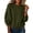 Army Green, variant on Women Drawstring Hem Sweatshirt Sevevn Crew Neck Drop Shoulder Relaxed Fit Fleece Fabric Long Sleeve Drawstring Hem Cropped For Casual Daily Wear