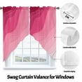 thumbnail image 3 of Swag Curtains Valances for Windows, Rosy Pink Valentine's Day Short Kitchen Window Curtains Over Sink, Beach Coastal Abstract Ocean Waves Cafe Curtains Panel Set Of 2,Rod Pocket, 36 Inches Length, 3 of 8