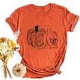 thumbnail image 2 of Odeerbi Thanksgiving Shirts for Women 2025 Pumpkin Shirt Plaid Leopard Graphic Tees Funny Cute Short Sleeve Fall Shirt Gift Tops Orange Refer to Size Chart In Description, 2 of 9