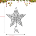 thumbnail image 3 of Christmas Tree Topper,8" Christmas Tree Star Toppers for Christmas Decoration,Silver 3D Hollow Glitter Star for Xmas Decorations, 3 of 6