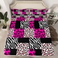 thumbnail image 2 of Manfei Zebra Leopard Print 4-Piece Full Size Sheets for Female Men Teens,Geometric Plaid Bed Sheets,Animal Print Lightweight Sheet Sets,Breathable Home Decor, 2 of 7