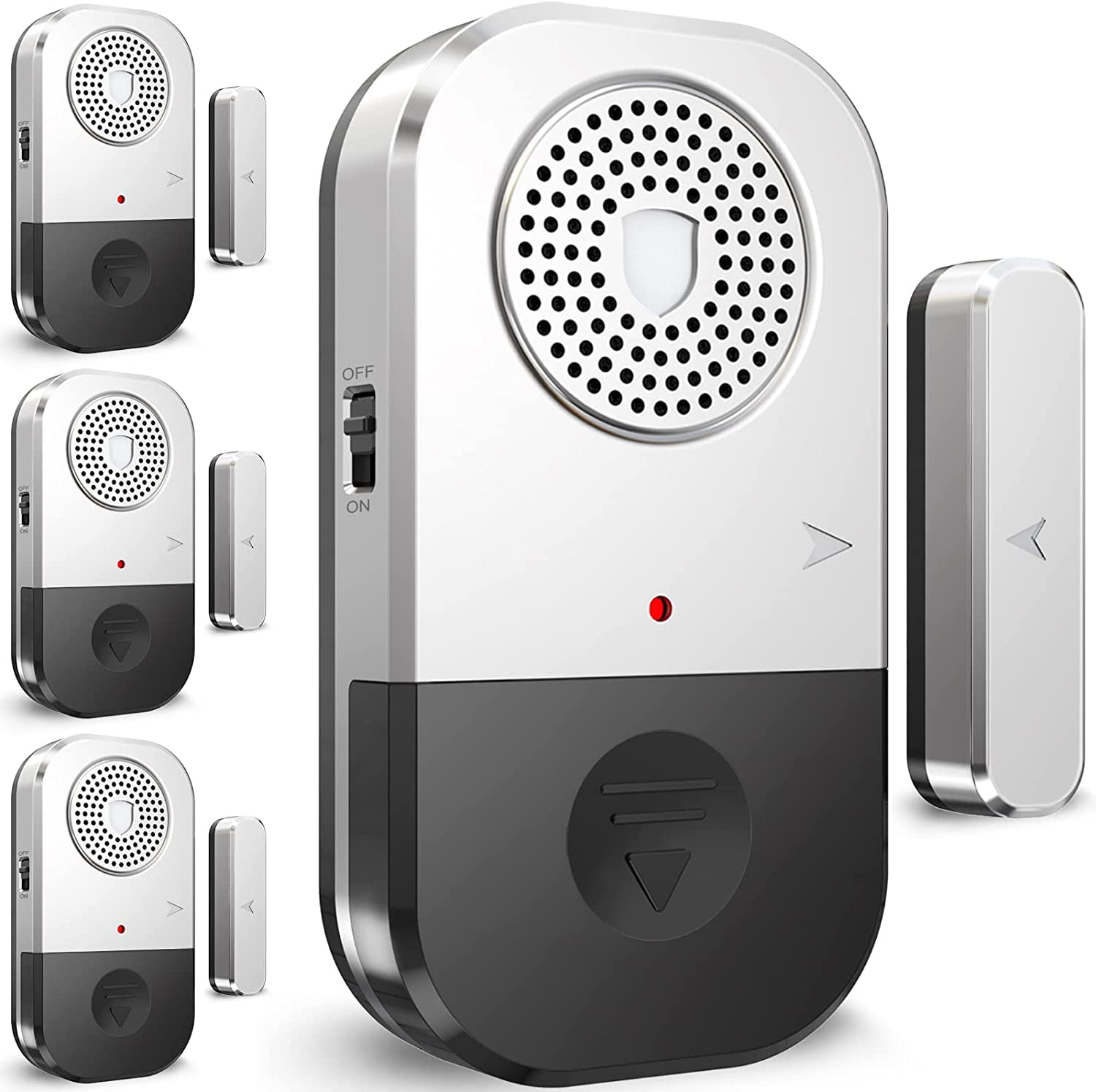 4Pack Door Alarm Window Alarm 120dB Contact Sensor Open Alert