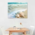 thumbnail image 2 of JRXY  – Coastal Wall Art Seascape Giclee Canvas Prints Seashell Starfish on Beach Landscape Pictures Paintings for Bathroom Kitchen Decoration - Ready to Hang 20x16in, 2 of 4