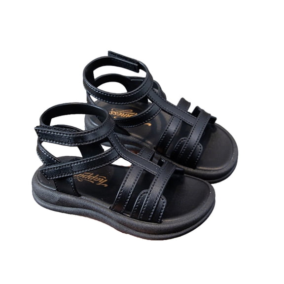 HGIEYS Girls Summer Sandals, Hollow Breathable Bow Decor Closed Toe Shoes, Anti- Soft Sole Hook and Loop Casual Beach Sandals for Toddler Big Kids Girls 4.5-5 Years