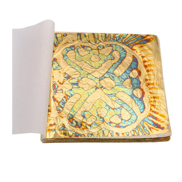 50 hojas de hojas de colores para manualidades, diseño, dorado, hojas abigarradas, manualidades UNA