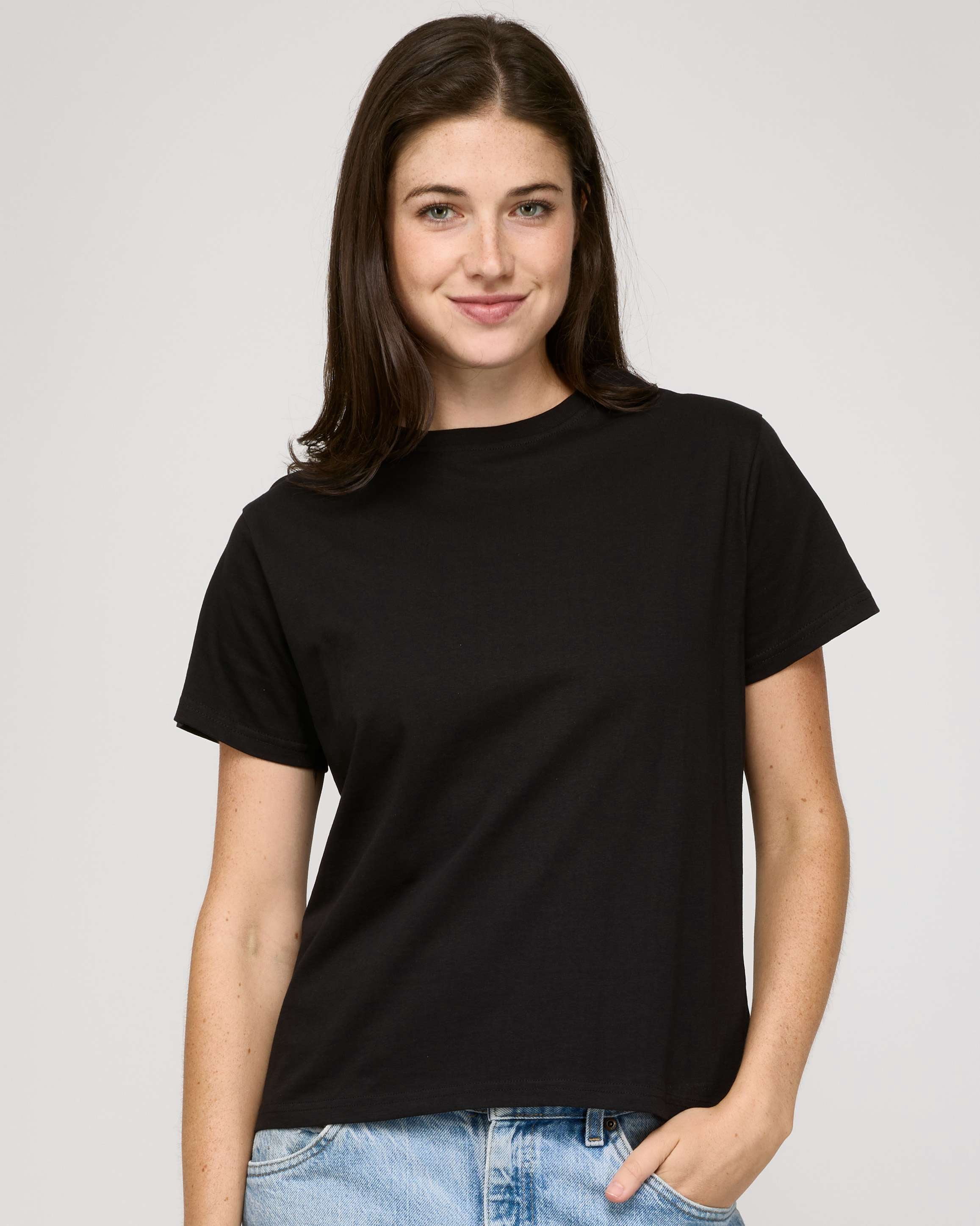 Real Essentials 5 Pack: Women’s 100% Cotton Oversized Short Sleeve T-Shirts Fashion Trendy Tees (Available in Plus Size)