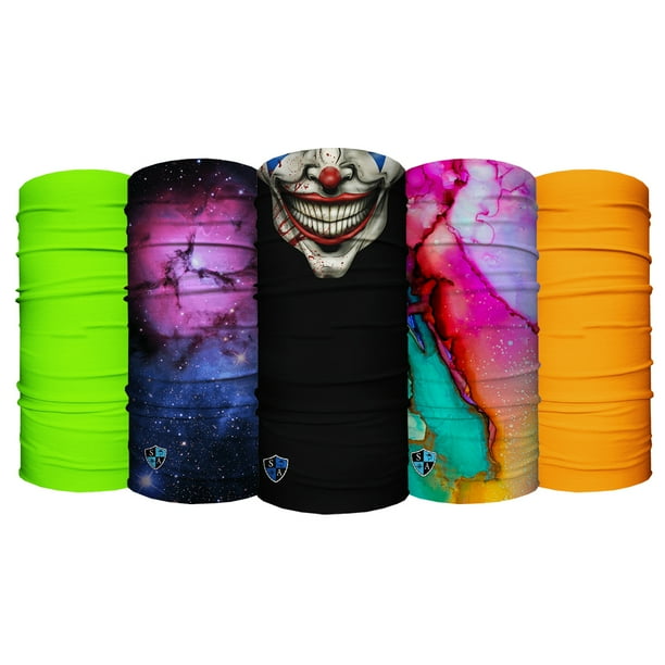 Sa Company Sa Rave Uv Face Shield 5 Pack Multipurpose Neck Gaiter Balaclava Elastic Face Mask For Men And Women Walmart Com Walmart Com