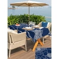 thumbnail image 5 of Outdoor Tablecloth with Umbrella Hole for Patio/Picnic/Party/Camping, Blue Flowers Waterproof Table Cloth Rectangle Table Cover Washable, Spring Floral Botanical Modern Art (60"x 102"), 5 of 8
