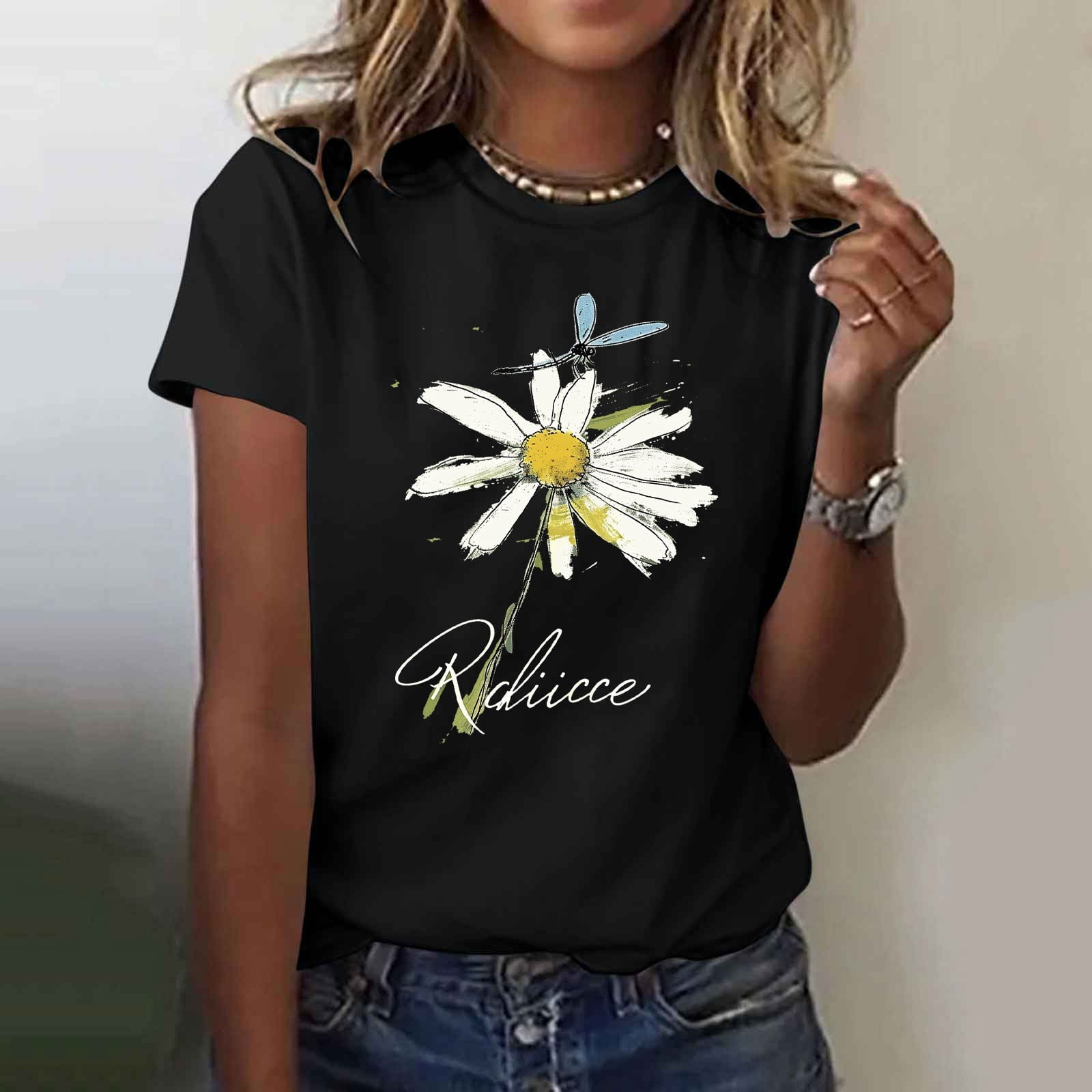 Women's Summer Tank Top With Seashell Edge Neck - Loose Fit Floral Sleeveless Blouse For Beach & Casual Wear - View #3