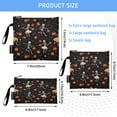 thumbnail image 3 of 3 Size Reusable Food Storage Bags Set Airtight Zipper Closure Lunch Snacks Travel Organizer Skeleton Carrying Pumpkin, 3 of 8