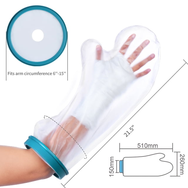 Wound Protector Adult Short Arm Blue And White Bathing Wound Protective Cover 51cm Long With Packaging, One Sold At FBA Monopolys Customized Packaging And Shipping