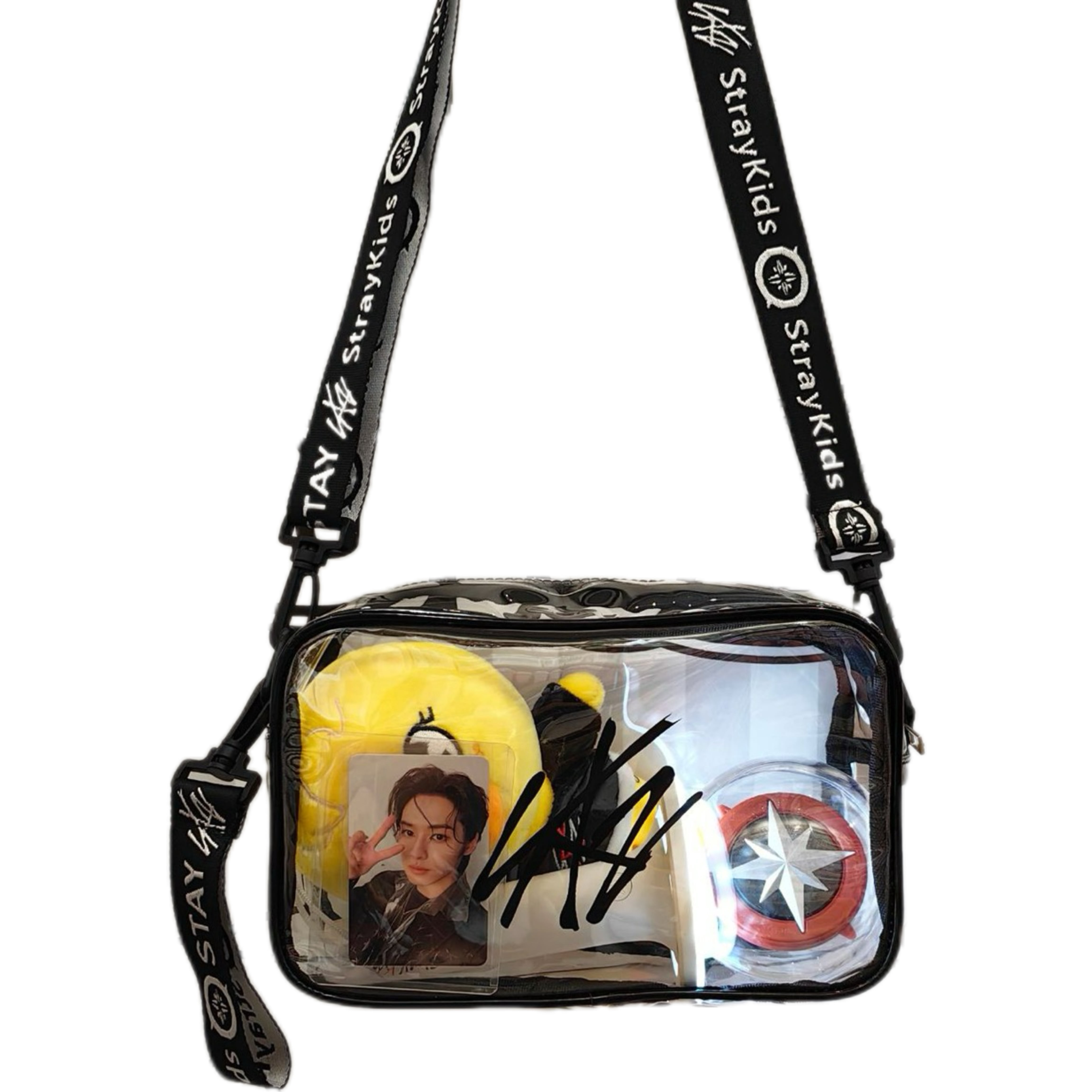 Stray Kids Lightstick Storage Bag Cross Body Transparent PVC Travel Bag Casual Carry on One Shoulder Bag Handbag STRAY Gifts