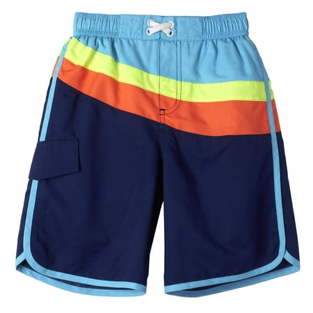 Boys' Retro Color Block Swim Trunk