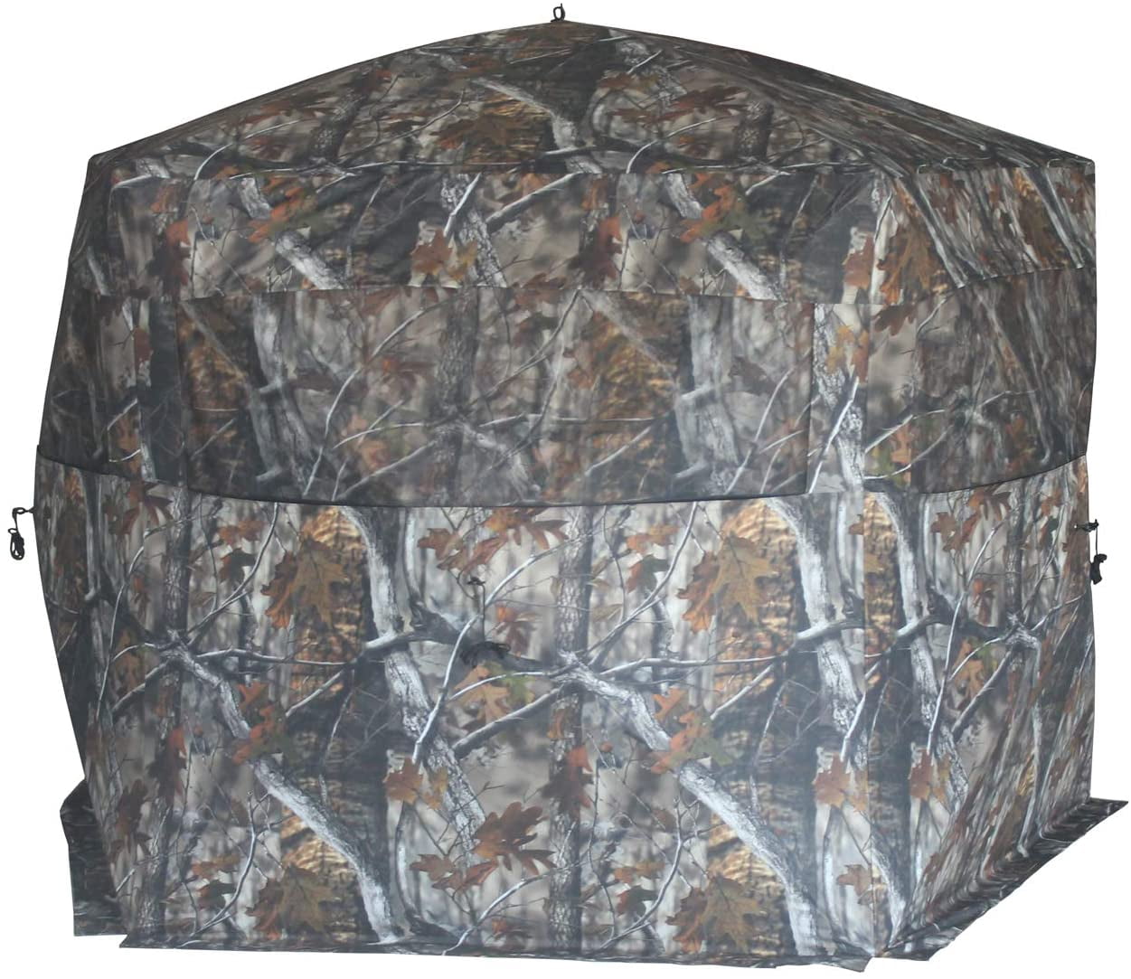 THUNDERBAY Gobbler Lodge 5-Side Hunting Blind 4 Person Ground Blind for Deer Hunting 300D Camouflage Pop up Quick Set Deer Blind