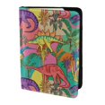 thumbnail image 2 of Pofeuu Colorful Dinosaur Print Travel Document Organizer Passport Holder Men Women for Family (6.5 in x 4.5 in),Wallet Holder Credit Card Clutch Bag Case, 2 of 5