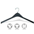 thumbnail image 3 of INTERNATIONAL HANGER Heavy-Duty 1/2 inch Wide Contour Black Plastic Hanger for Coats, 50 Pack, 3 of 3