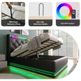 thumbnail image 6 of Lift Up Storage Bed Frame with 360 Surround LED Lights, Upholstered Platform Bed with Buttons, Apps or Remote Control, Hydraulic Storage Bed with USB Type-C Charging, No Box Spring Needed, 6 of 7