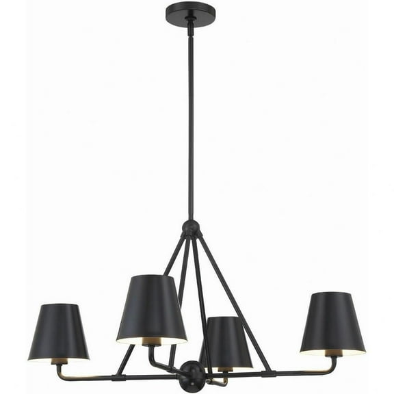 4 Light Chandelier in Traditional Style-17 inches Tall and 31.75 inches Wide-Matte Black Finish Bailey Street Home 49-Bel-4956163
