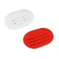 thumbnail image 2 of 2Pcs Self Draining Soap Dishes, Silicone Soap Holder Box, Soap Tray Hollow Soap Plate Soap Drying Rack, Silicone Soap Saver, Durable Soap Holder with Draining Holes for Bathroom(Multicolor,4.5x3.1), 2 of 7