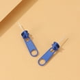thumbnail image 4 of Anvazise 1 Pair Stud Earrings Zipper Shape Plated Jewelry Cartoon Candy Color Ear Studs for Party Black, 4 of 13