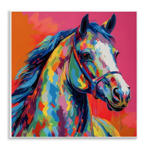 Stupell Industries Abstract Hue Horse Animals & Insects Painting Unframed Art Print Wall Art, 12 x 12