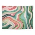 thumbnail image 5 of ONETECH  Groovy Retro 70s Pink Green Tapestry Abstract Spiral Swirl Modern Simple Aesthetic Cute 2000s Cute for Girl Art Hanging Bedroom Living Room Dorm Wall Blankets Home Decor, 5 of 7