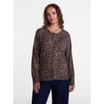 thumbnail image 2 of Scenario Women's Button Front Printed Cardigan Sweater, Lightweight, Sizes XS-XXXL, 2 of 6