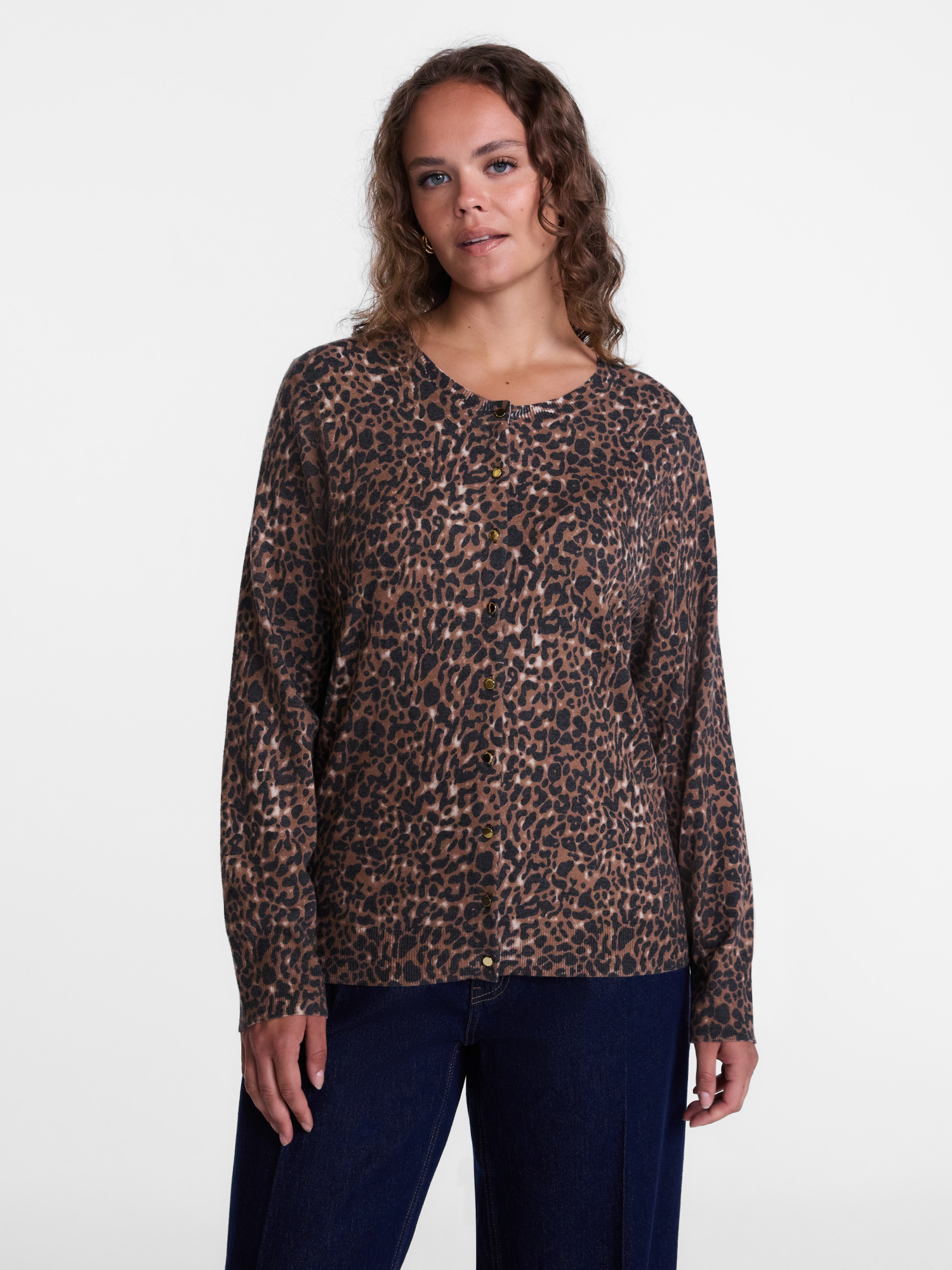 Scenario Women's Button Front Printed Cardigan Sweater photo 2