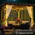 thumbnail image 6 of YUNOVA Warm White Curtain Lights, 200 LED Remote Control Lights with Timer, USB Powered for Christmas, Wedding, Indoor Outdoor Decoration, 6 of 9