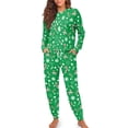 thumbnail image 4 of Tutolipy Christmas Pajama Set Snowflake Printed Sleepwear Cozy Pjs Set Long Sleeve Tops Jogger Pants Pajama Sets, L, 4 of 7