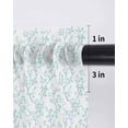thumbnail image 6 of Aqua Spring Floral Tier Curtains 24 Inch Length, Sheer Curtains for Bedroom Living Room Window Summer Botanical Watercolor Rod Pocket Drapes Kitchen Curtains Small Half Window 27.5"x24" 2 Panels, 6 of 6