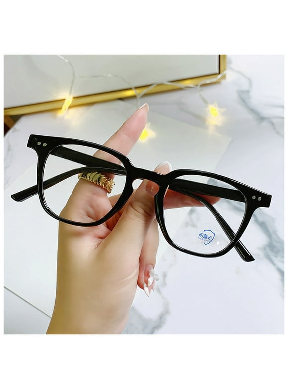 Anti Blue Light Myopia Glasses Radiation Protection Optical Spectacle Simple for Unisex Daily Use  100 Black Frame