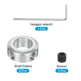 thumbnail image 3 of Uxcell Shaft Collar 12mm/ 1/2 Inch Bore Aluminum Set Screw Style Clamping Collars Hexagon Wrench Silver 2Pcs, 3 of 6
