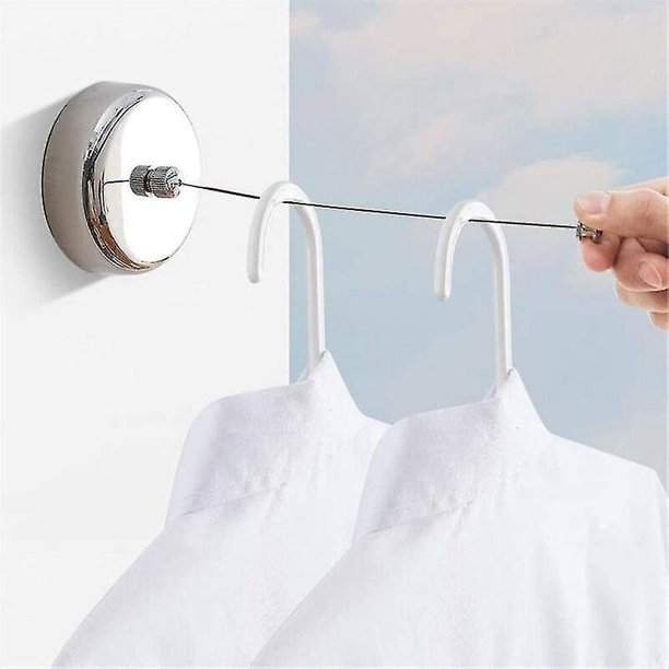 Tendedero para baño En balcón, tendedero telescópico montado, tendedero de lavado, línea retráctil automática, Clo de baño