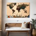 thumbnail image 3 of Elephant Stock Triangle Geometric World Map Wall Art - Horizontal Canvas Wall Art - Living Room Wall Decor - Map Canvas - Brown And Gray Decor - 51" x 34", 3 of 8