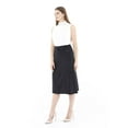 thumbnail image 3 of Women’s High Waist Black Midi Skirt with Special Belt Design, 3 of 6