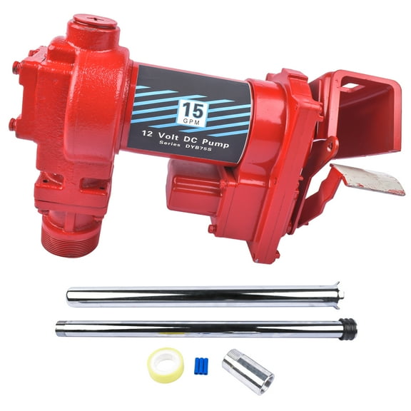 GELUOXI Red 12V 15GPM Fuel Transfer Pump for Gas Gasoline Kerosene Car Truck Tractor Trimmers