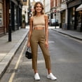 thumbnail image 3 of Guluxicc Women's Golf Pants Elastic Waist Straight Leg Long Trousers Business Casual Wear for Summer Casual Outfits, 3 of 8