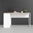thumbnail image 2 of Tvilum Bureau d'Ordinateur Moderne 2 Tiroirs en Forme de L Blanc et Chêne, 2 of 9