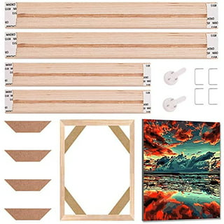 Uxcell Canvas Stretcher Bars Kit, 22x20 Inch Rectangle Solid Wood Frame for  Paint, Prints, Oil Paintings, Wood Color 