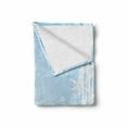 thumbnail image 2 of Winter Soft Flannel Fleece Blanket, Abstract Christmas Themed Snowflake Pattern on the Soft Colored Backdrop Image, Cozy Plush for Indoor and Outdoor Use, 60" x 80", Pale Blue White, by Ambesonne, 2 of 6
