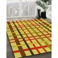 thumbnail image 3 of Ahgly Tapis Rond Lavable en Machine Intérieur Transitionnel Jaune, 8 Pieds Rond, 3 of 7