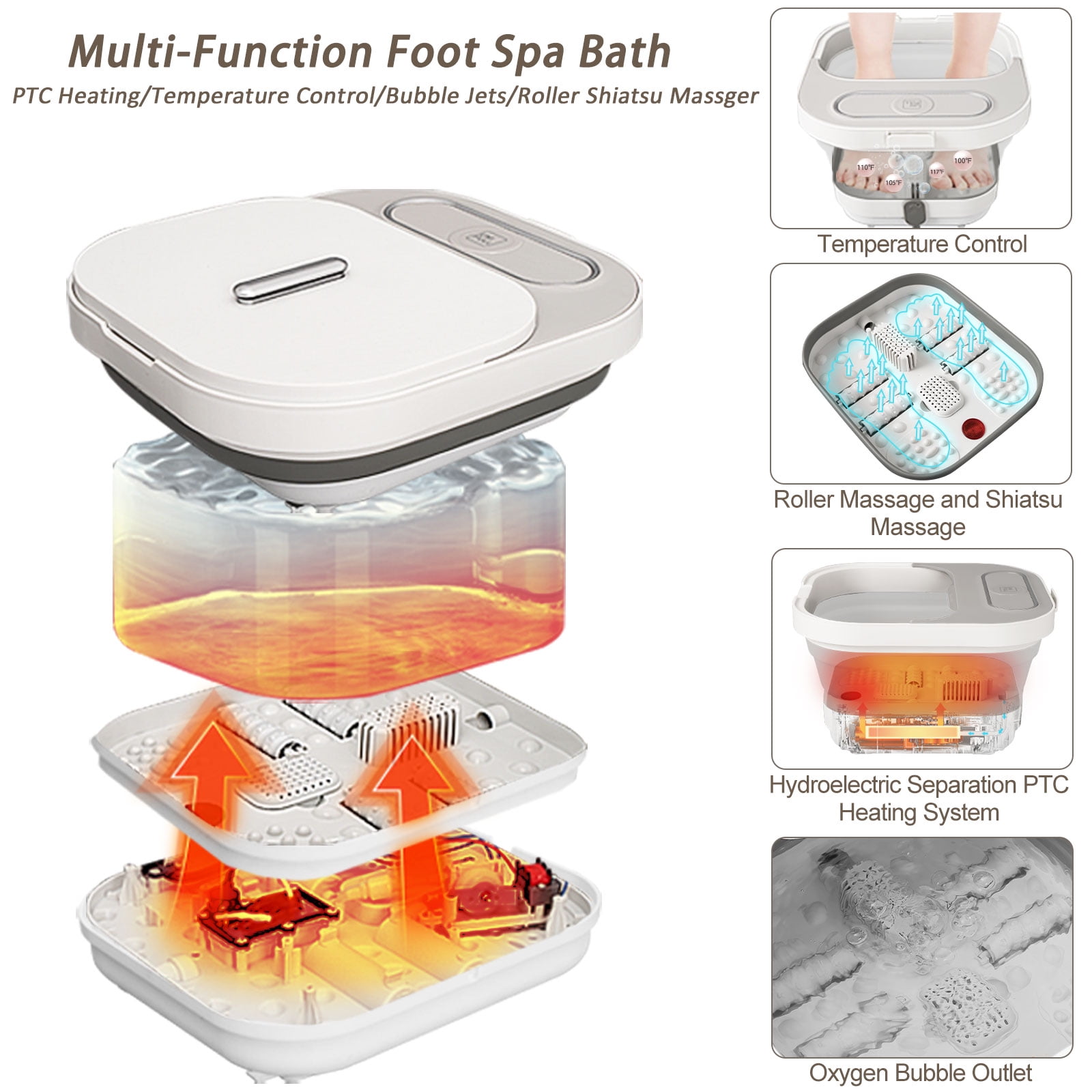 UNIFULL Foot Spa Bath with Heat and Red Light photo 7