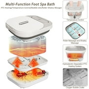 UNIFULL Foot Spa Bath with Heat and Temperature Control, Massager Roller, Bubble, Remote Control, Pedicure Kit, Red Light, Heating Foot Bath