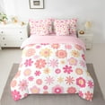 thumbnail image 2 of Manfei Cute Daisy Twin Bedding Sets 7pcs,Cartoon Floral Bedding Comforter Set 7pcs,Pink Yellow White Sheet Sets For Girl,Microfiber Room Decorative Reversible, 2 of 7