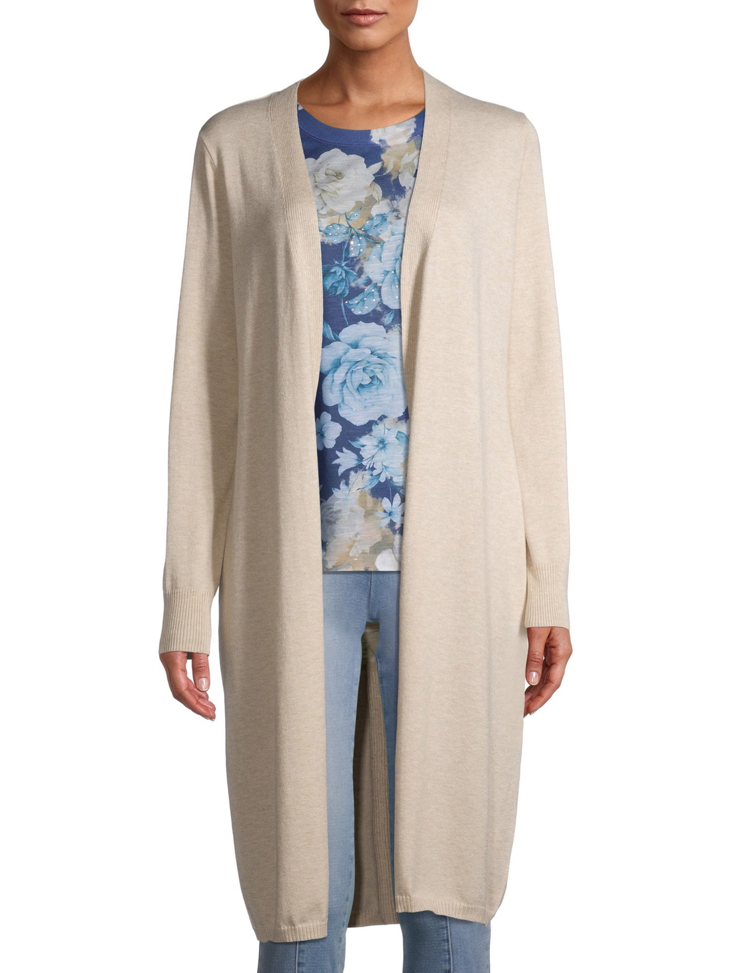 walmart time and tru double knit cardigan