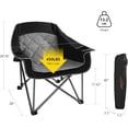 thumbnail image 2 of 1 Pack Oversized Padded Camping Chair Heavy Duty Quad Fold Arm Chair Portable for Outdoor - Support 450LBS, Black, 2 of 6