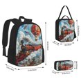 thumbnail image 2 of Disketp Red Train Hot Air Balloon Mochila Estampada de Gran Capacidad con Lonchera y Estuche, Set de 3 Piezas para Estudiantes, 2 of 7