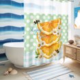 thumbnail image 6 of No Hook Shower Curtain, Orange Slices Daisy Shower Curtains for Bathroom with See Through Top Window, Bee Polka Dot Plaid Sunny Mint Green Waterproof & Washable Bath Curtain 60"x72", 6 of 9
