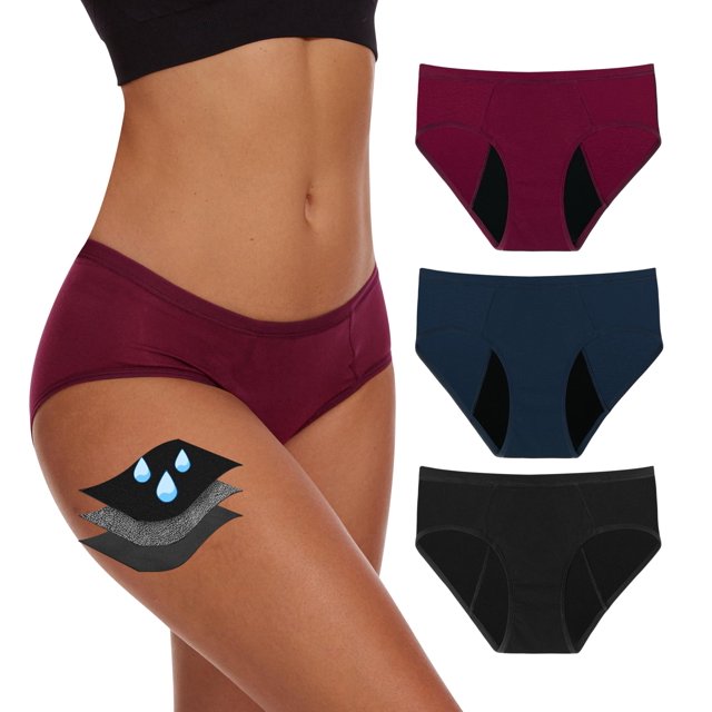 Calzoncillos hipster a prueba de fugas YESWEL para mujer, paquete de 3 unidades